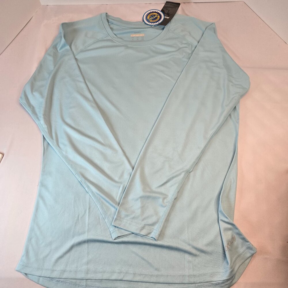 MOCOLY Men UPF 50+ Long Sleeve Outdoor Performance T-Shirt Sz XL Blue Unisex